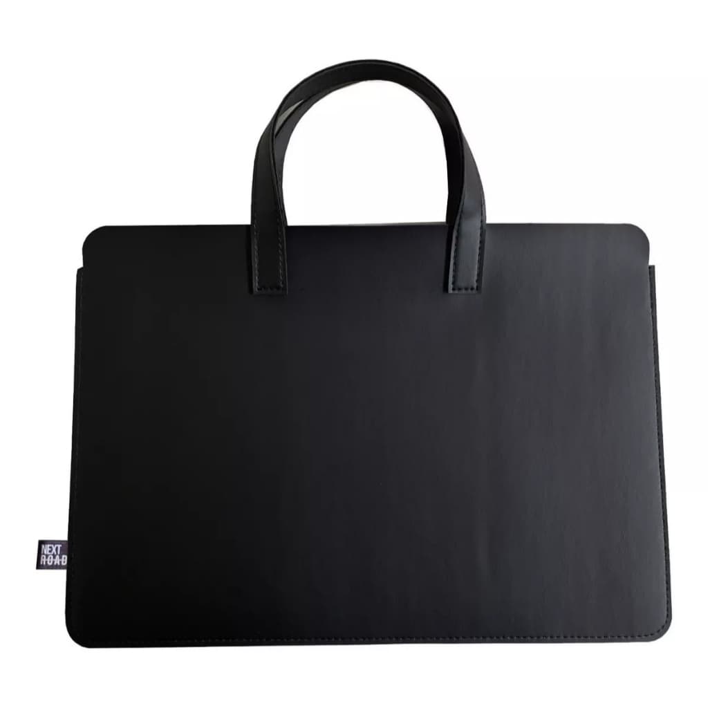 Sacola com Alça Para Notebook Couro Preto Premium