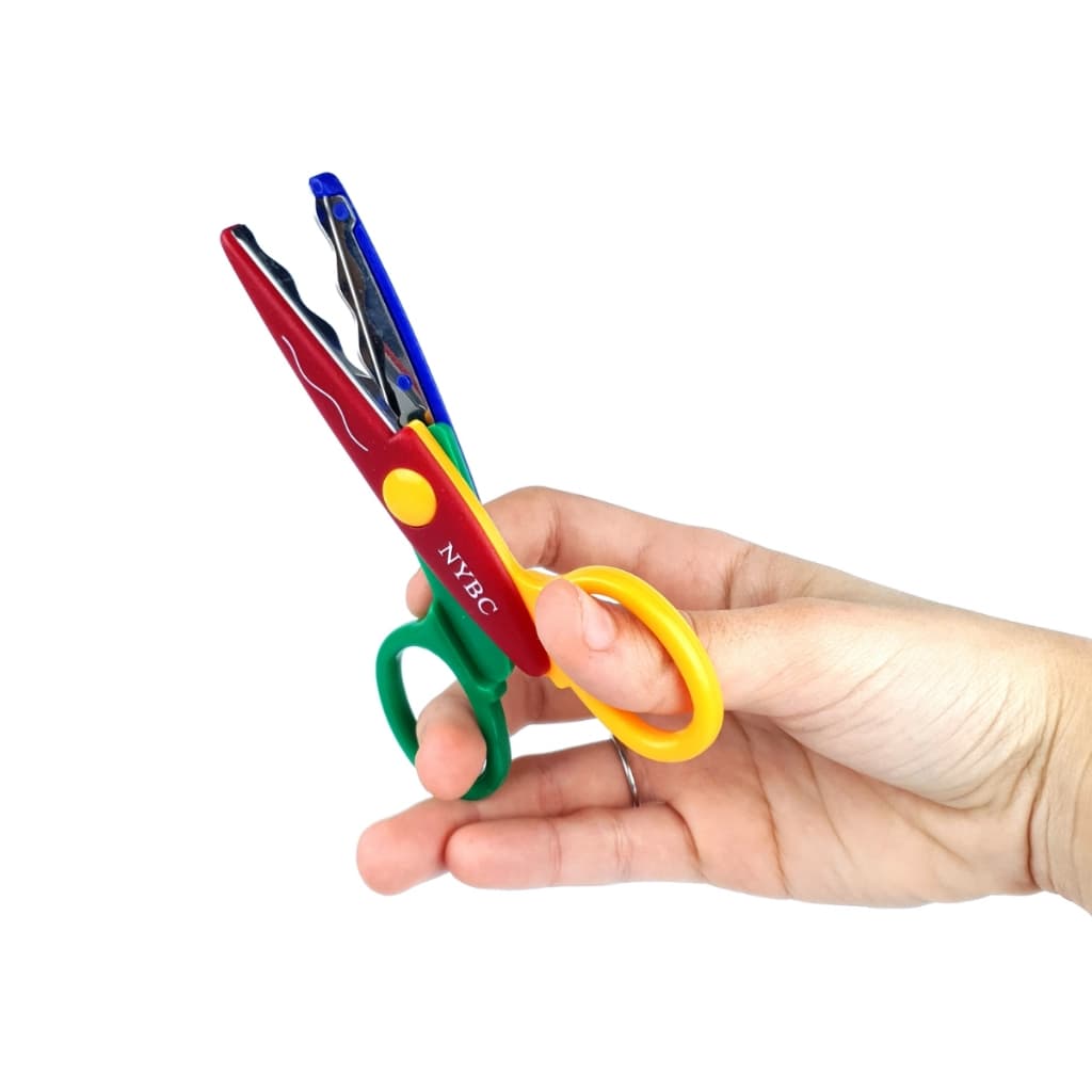 Kit Tesouras de Picotar Artesanato Escolar Scrapbook Papel EVA Corte Criativo Ondinha Zig-Zag - NL