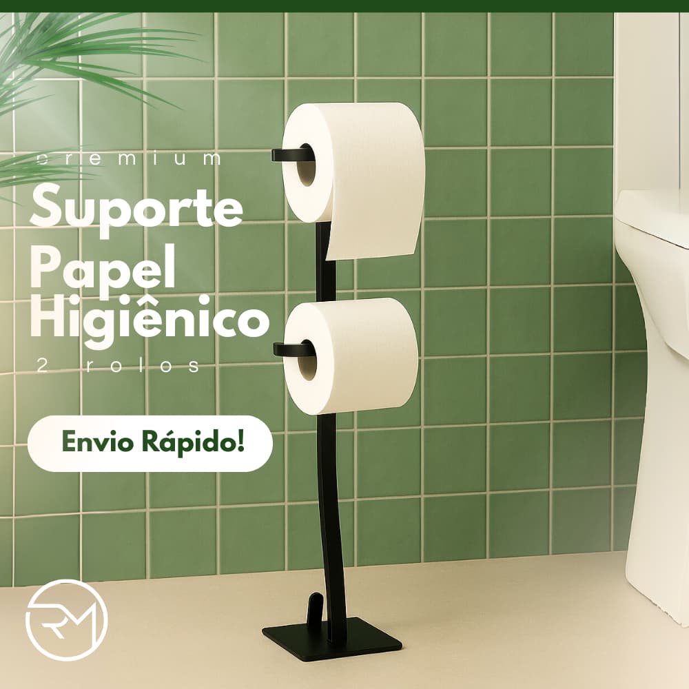 Suporte Porta Papel Higiênico De Chão 2 Rolos
