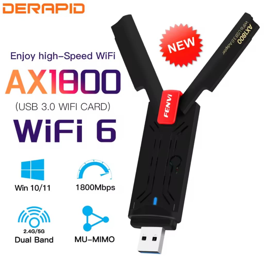 Adaptador de Rede USB Wifi Wireless 2.4GHz 5GHz 5G AC600 AC1300 AX900 AX1800 Wifi 6 Dual Band 2 Antenas Gamer Bluetooth