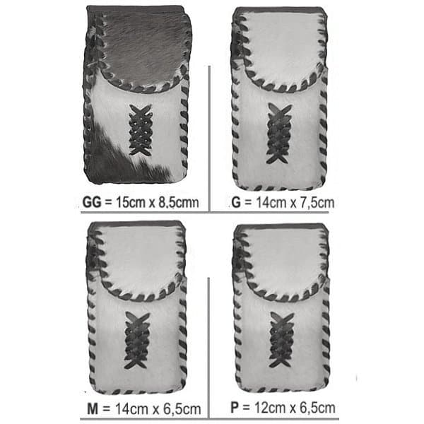 Capa para Celular e Smartphone em Couro Natural Com Pêlos Uso na Cintura