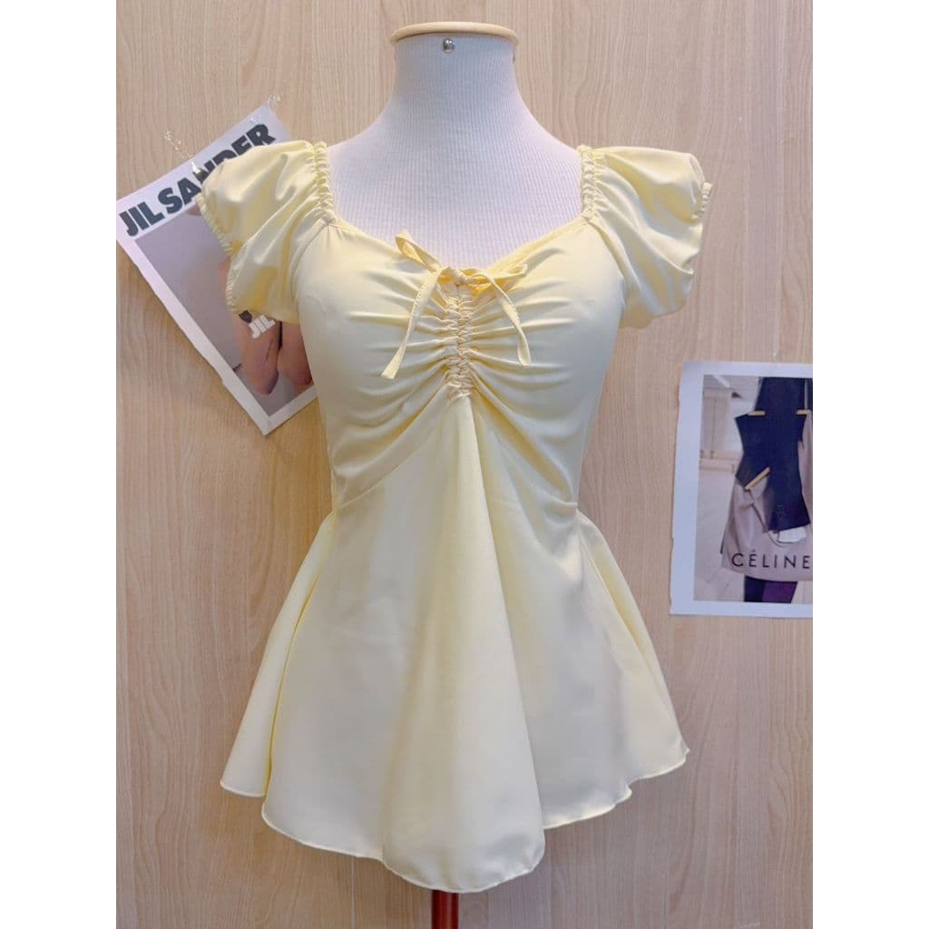 Blusinha Feminina Estilo Vestidinho Elegante Amarracao Peitoral Moda Feminina