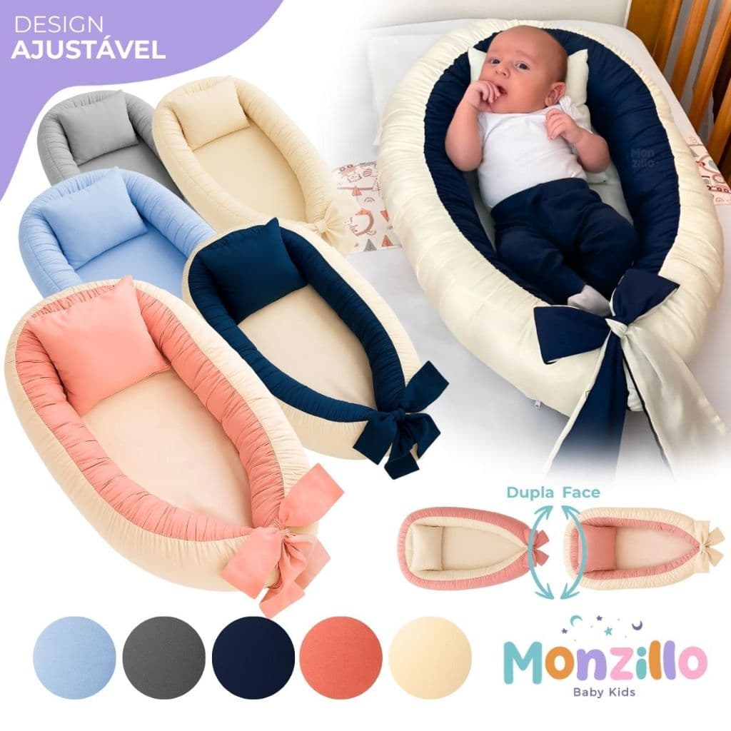 Ninho Redutor De Berço Micro Percal 400 Fios Matelado Dupla Face