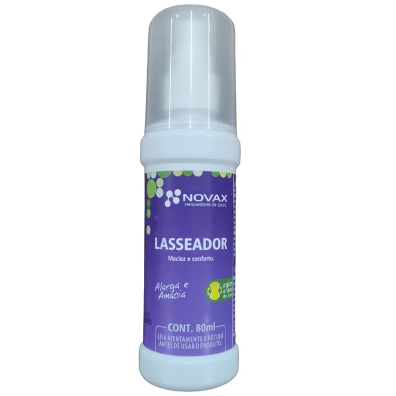 Lasseador Amaciante 80ml – Alargador para Calçados, Sapato, Bota, Couro e Coturno – Novax