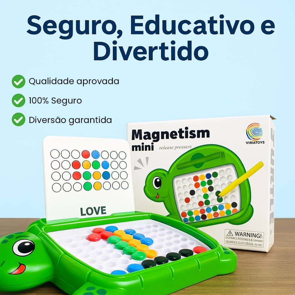 Lousa Mágica Infantil Caneta Magnética Educativa Com Cartela Para Desenho Autismo Terapia Montessori