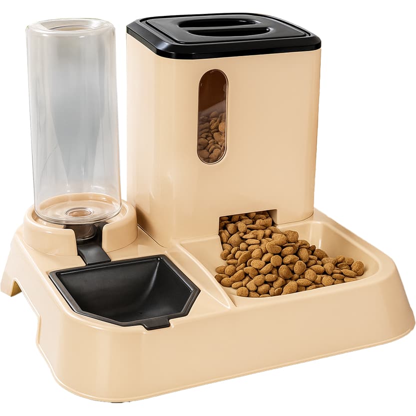 Comedouro e Bebedouro Pet Automático Premium Para Cães e Gatos Com Pá Porta Petiscos