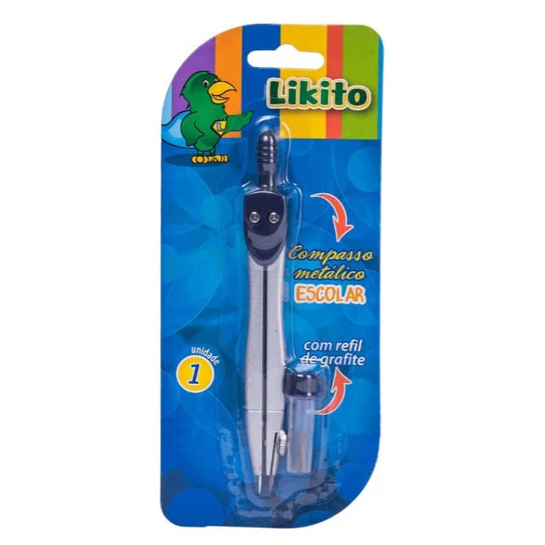 Compasso Metálico Escolar C/ Refil DE Grafite -  LYKE