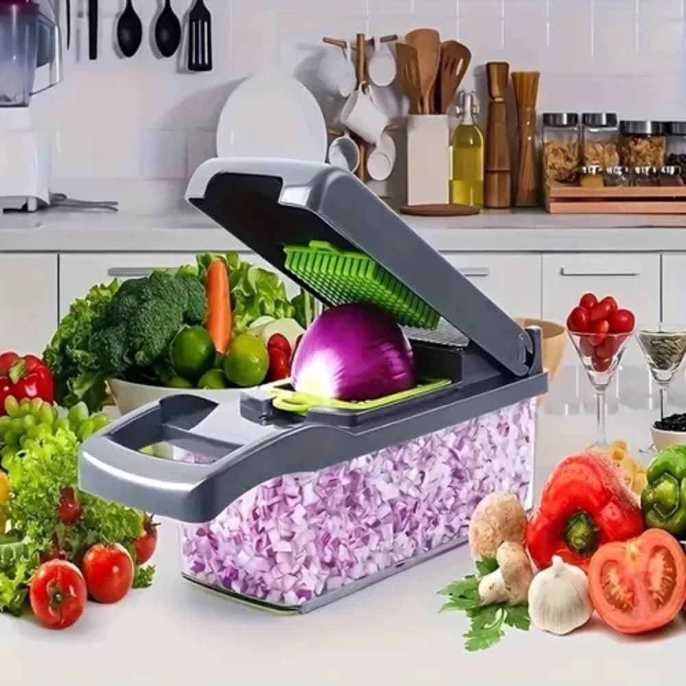 Cortador Ralador Manual 16 Peças Fatiador Picador Legumes Verduras Frutas Vegetais Cozinha Completa