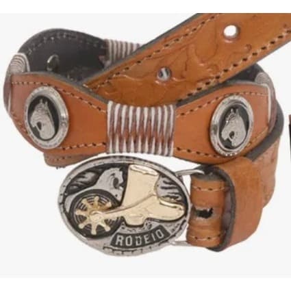 Cinto Infantil em Couro legitimo Aplique Cavalinho Alta Durabilidade Fivela Rodeio