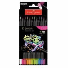 lápis de Cor Supersoft 12 Cores Neon 210744 FABER-CASTELL Lançamento