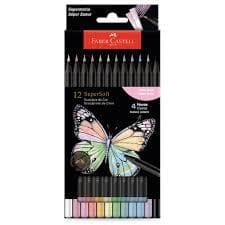lápis de Cor Supersoft 12 Cores Pastel 210745 FABER-CASTELL