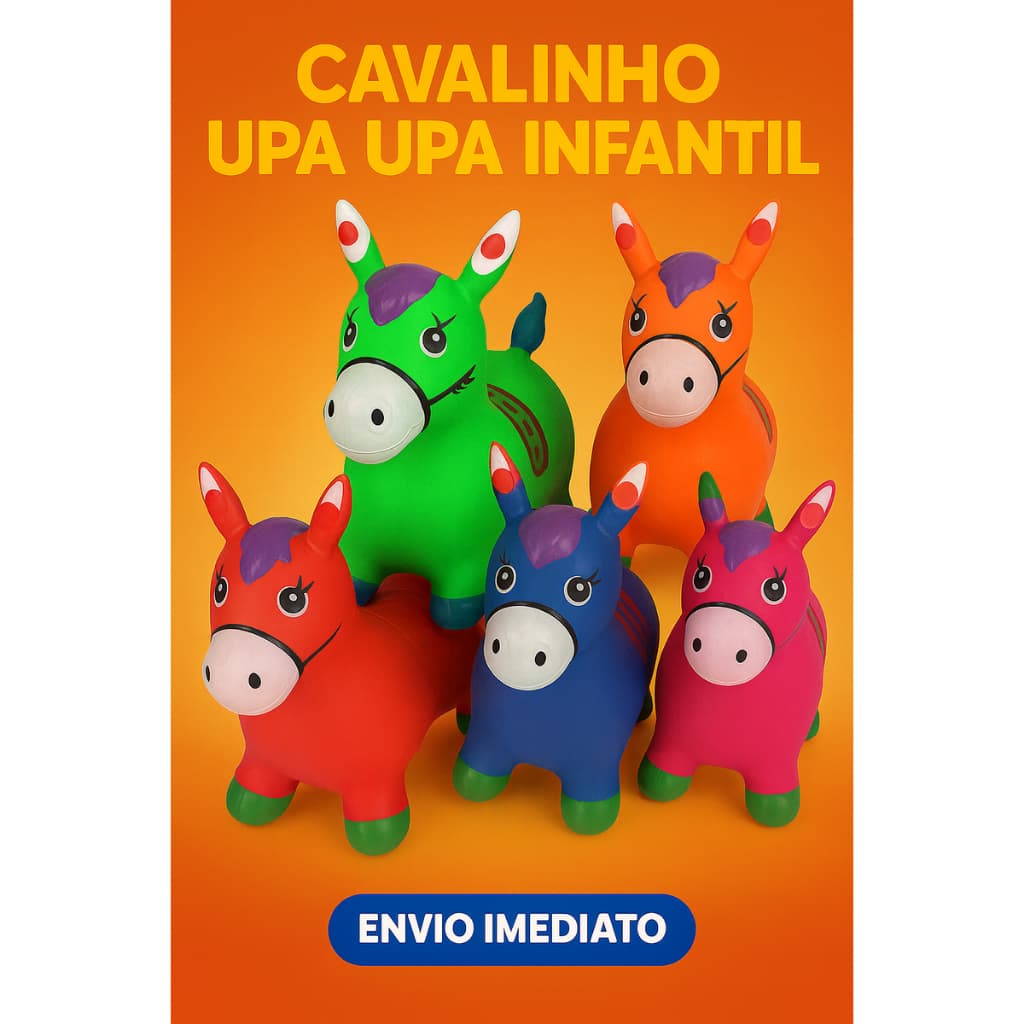 Cavalinho upa upa brinquedo infantil inflável  crianca com som e led