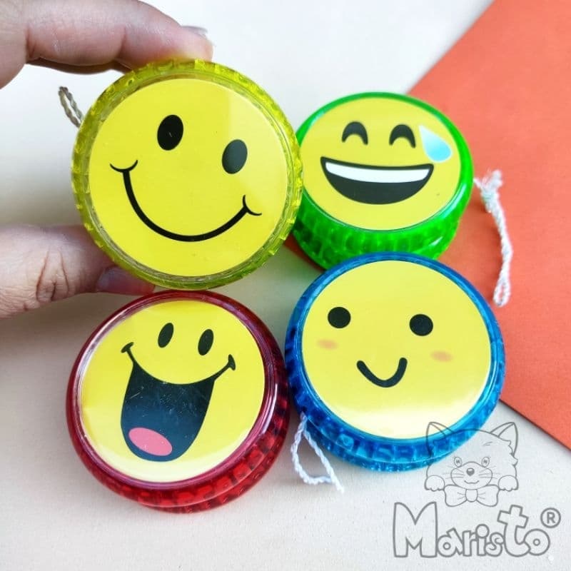 Kit 2 Mini Brinquedos Ioiô Emoji/Carinha c/ Luz