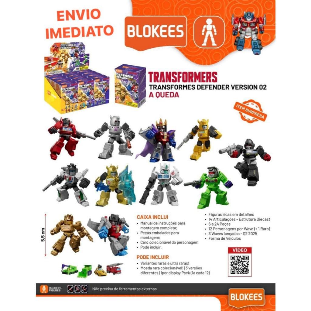 BRINQUEDO - BONECO DE MONTAR - CARRO - BLOKEES TRANSFORMERS DEFENDER  - A QUEDA - COLECIONAVEIS - ORIGINAL