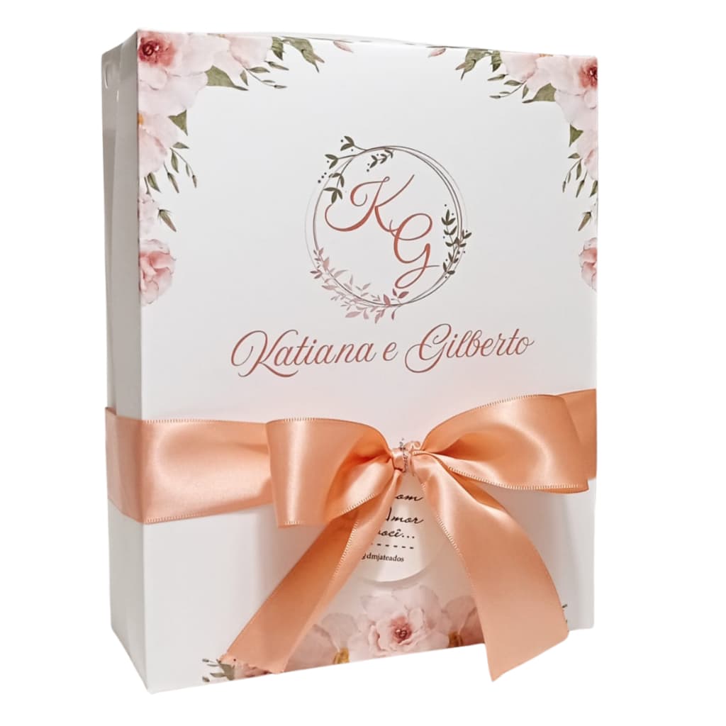 Caixa Presente Personalizada com Nome ou Tema + Laço de Cetim | Várias Artes Exclusivas 24x18.5