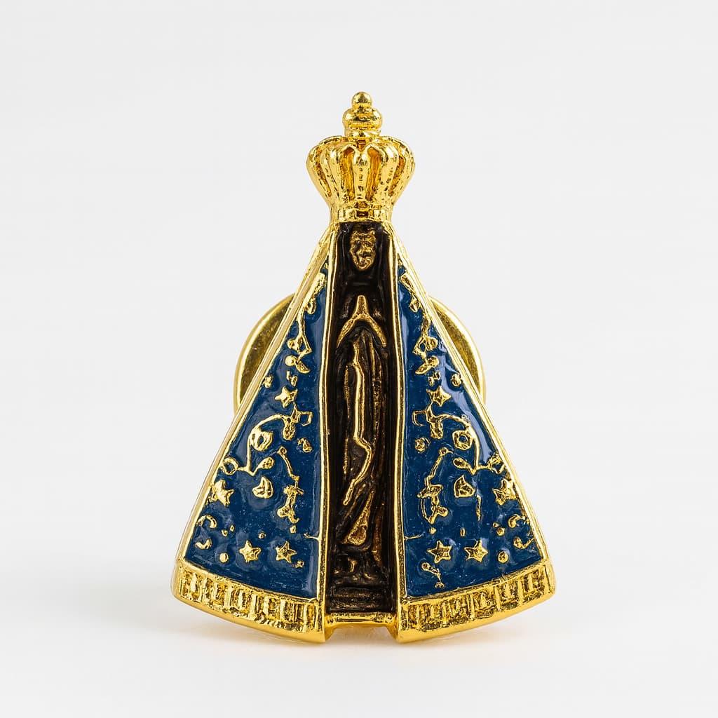 Boton Nossa Senhora Aparecida Igreja Lembrancinha Broche Enfeite Decoração