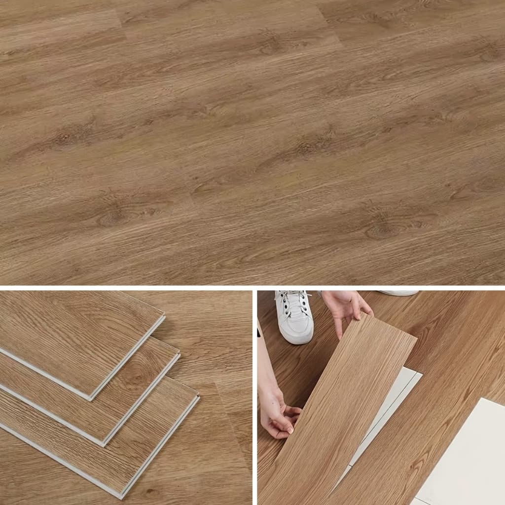 Piso Vinílico Autocolante Cor: Madeira Placa Adesiva Régua Madeira Cx 5m² Cores Variações