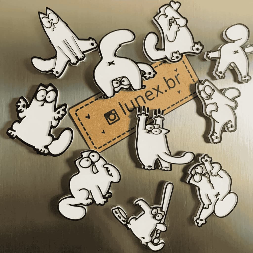 Kit Imã de Geladeira de Gato – Modelos Aleatórios ou Coleção com 5  7  10 Unidades Pet