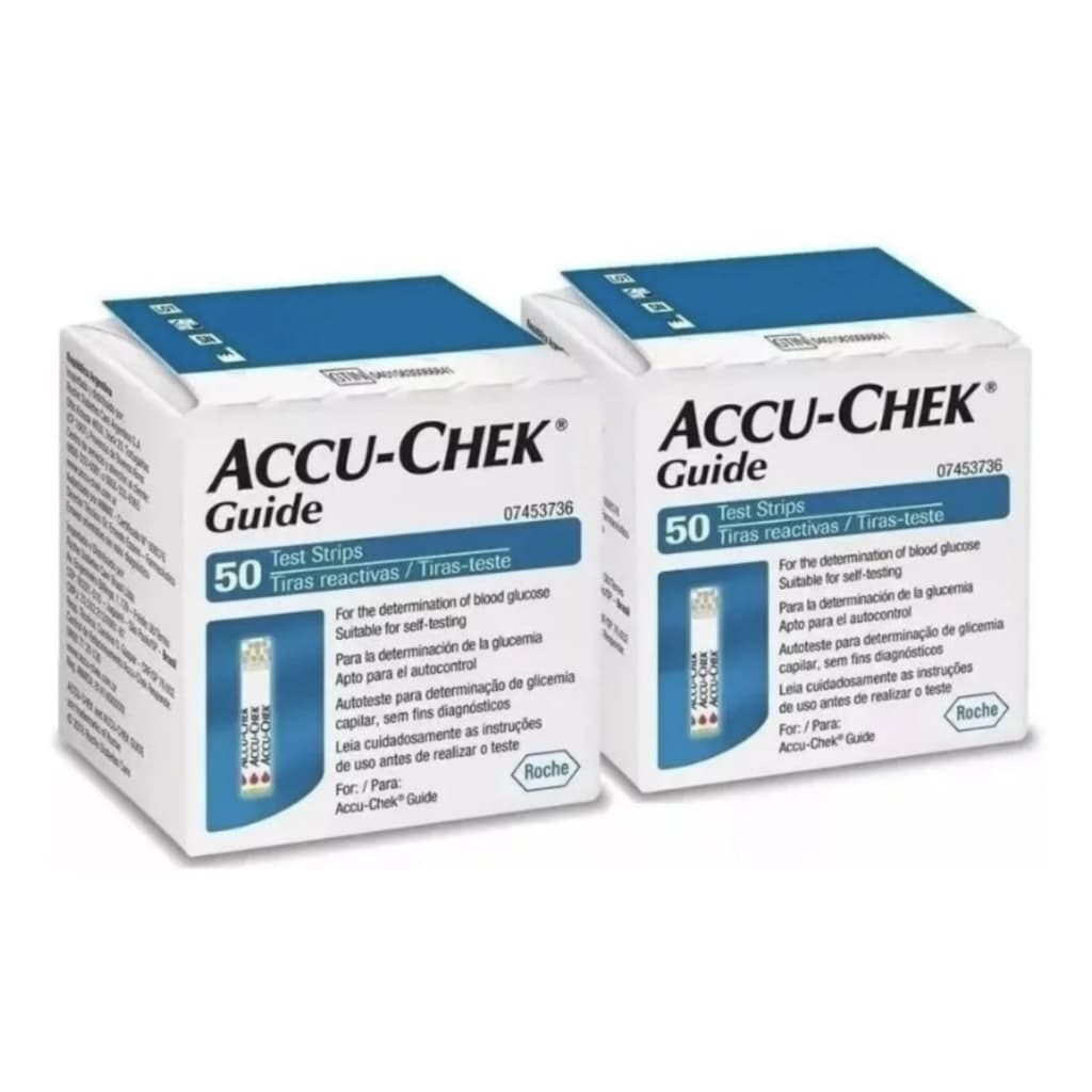 Kit 2x50 Accu-chek Guide (100 Tiras Reagentes) Promoção