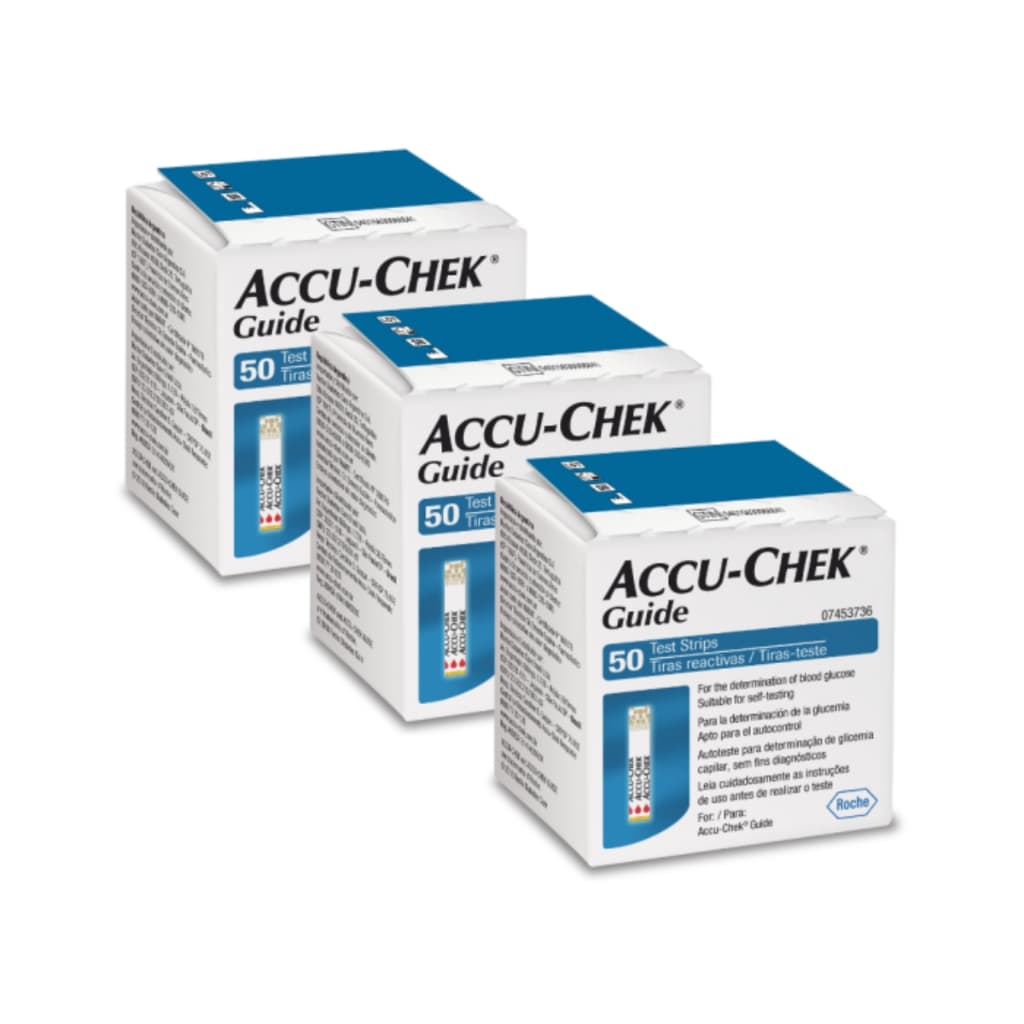 Kit 3x50 Accu-chek Guide (150 Tiras Reagentes) Promoção