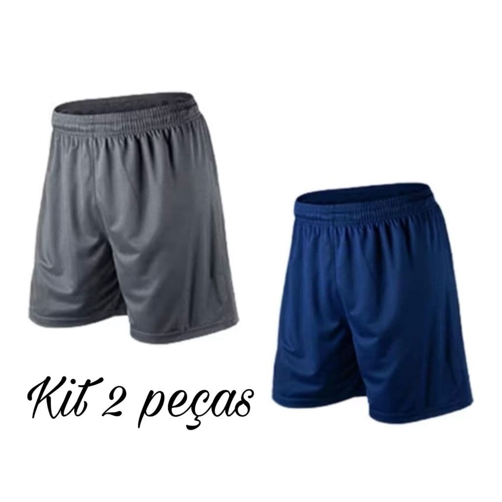 kit 2 Shorts Helanca Dry Fit de Alto Padrão Premium Academia e Treinamento Futebol