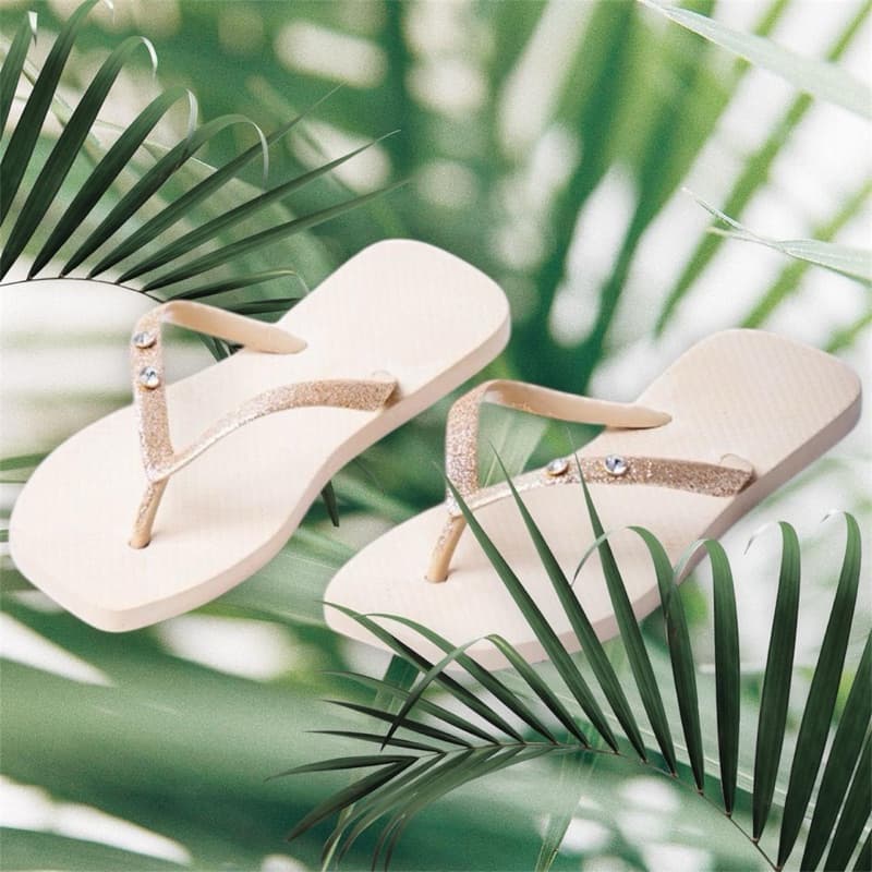 chinelo feminino casual com glitter nas tirar muito leve confortável