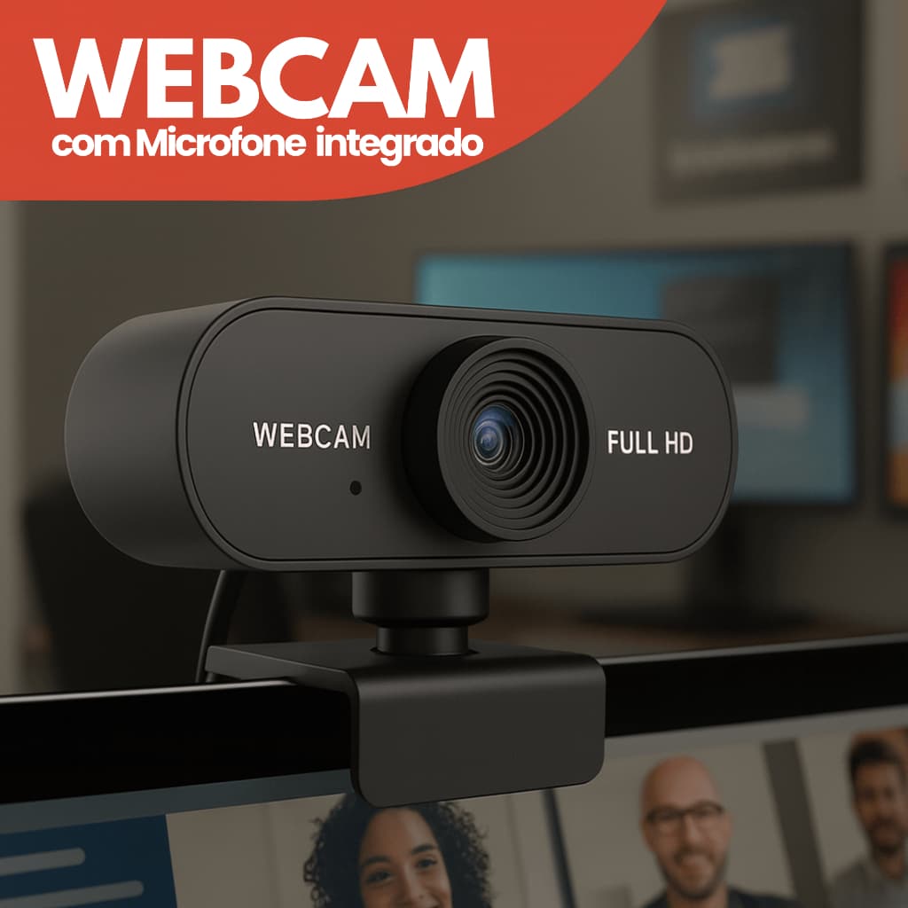 Webcam Full HD 1080p Microfone PC Notebook Home Office Nova Pronta Entrega