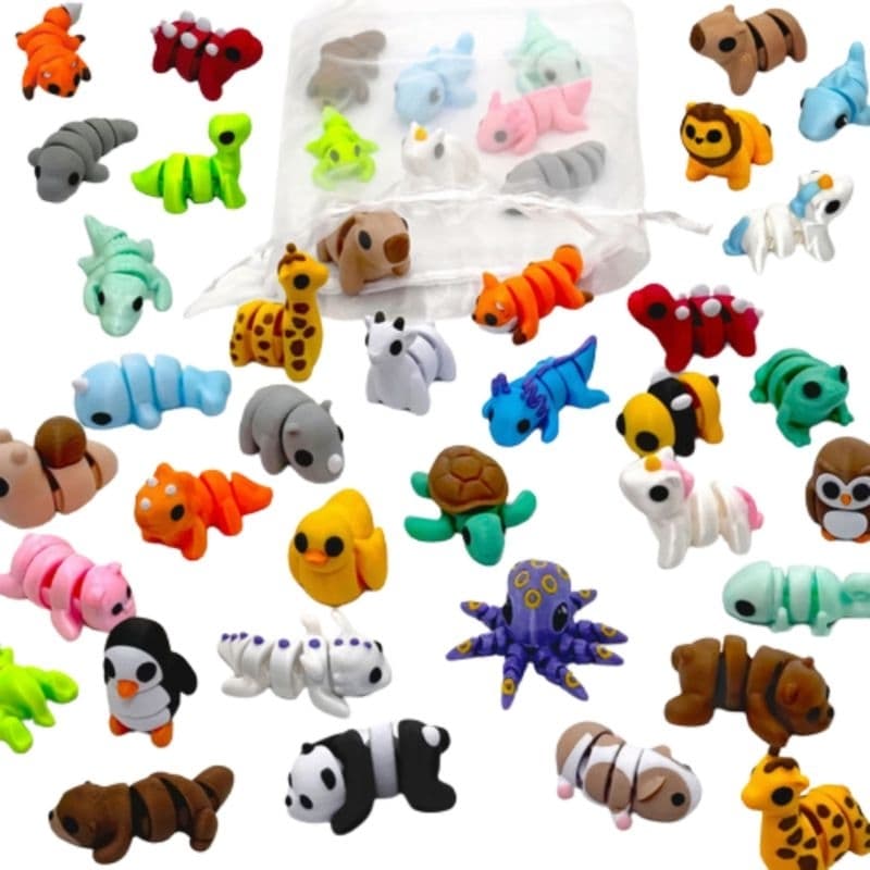 Kits Sortidos Mini Animais Flexíveis - kit 10/15/20/25/30 unidades Bichinhos Fidget
