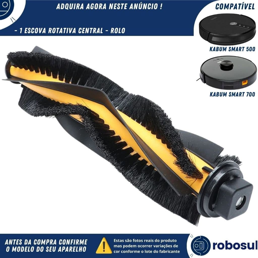 Escova Rotativa Central Rolo Para Robô Aspirador Kabum Smart 500 E 700
