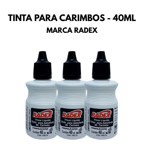 Tinta para carimbos - RADEX - Preto - 40ml