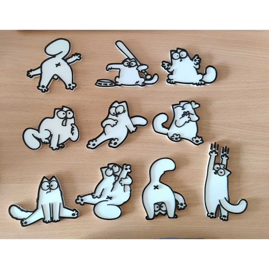 Imã de Geladeira  Gatos kit com 10 gatos saimon fofinhos para pet shop, mãe de pet, presentes