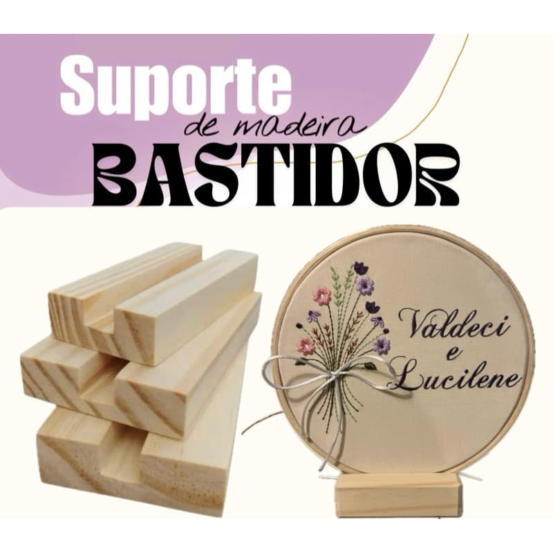10 Base Suporte para Bastidor Madeira Pinus Apoio para expor bastidor Bordado Livre Ponto Cruz Artesanato