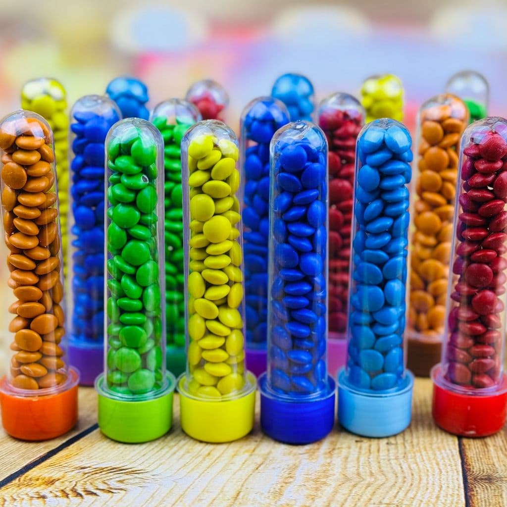 KIT 10, 20, 30, 40 E 50 TUBETES ACRÍLICO 13CM - DECORAÇÃO LEMBRANCINHAS PARA FESTA ANIVERSÁRIO OFF (CHOCO)