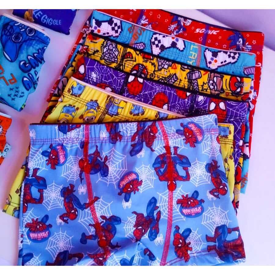 Cueca Box Infantil 10 unidades Fundo 100% Algodão Estampas Sortidas