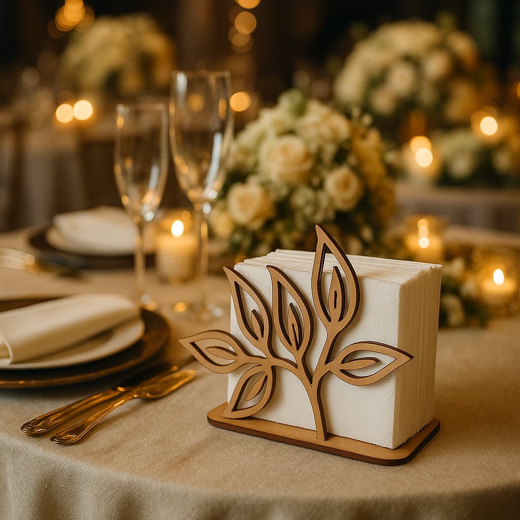 Kit 15 Lindos Portas Guardanapo Floral Decoração Festa Casamento em Madeira MDF