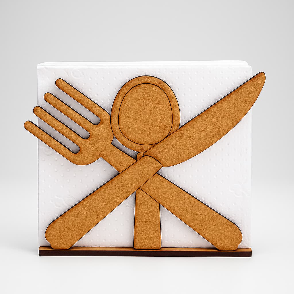 Kit Lembrancinhas Chá de Cozinha Chá de Panela em MDF Porta Guardanapos Talheres