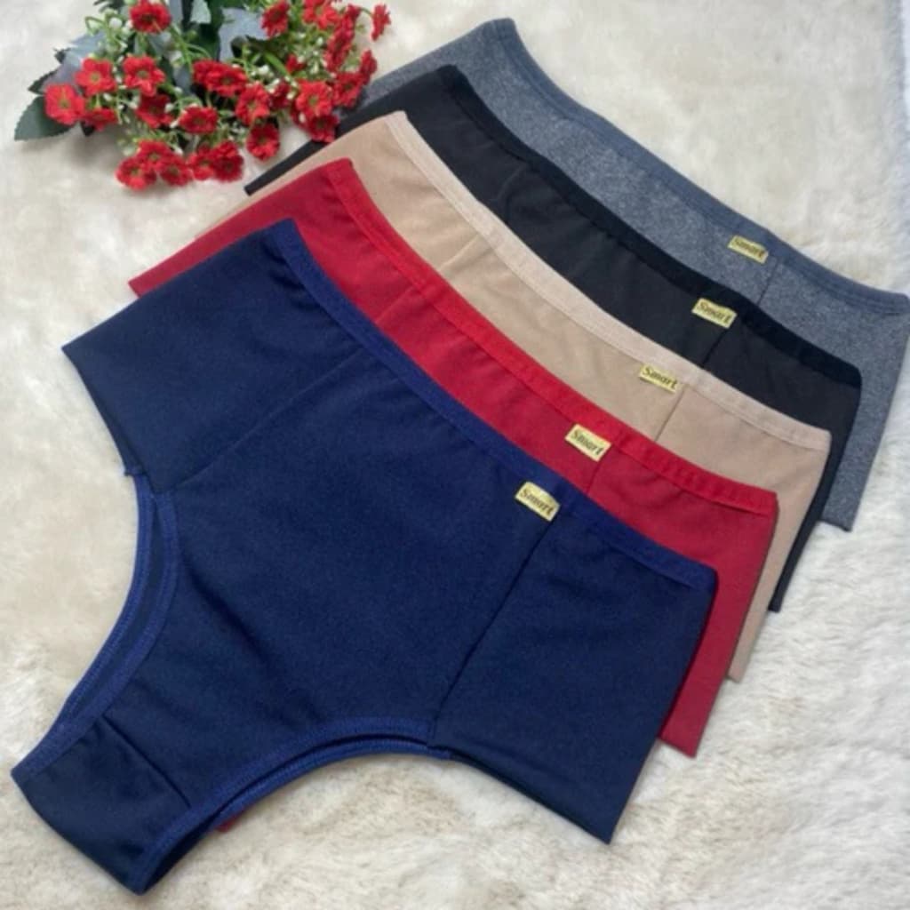 KIT Calcinha Cintura Alta Redutora Modeladora Compressão Cós Alto Redutora Medidas Lingerie