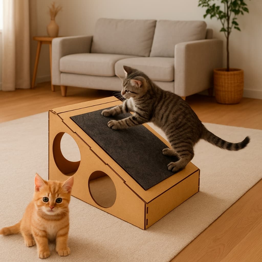Arranhador para Gatos Rampa Anti Stress para Gatos Pet em Madeira MDF
