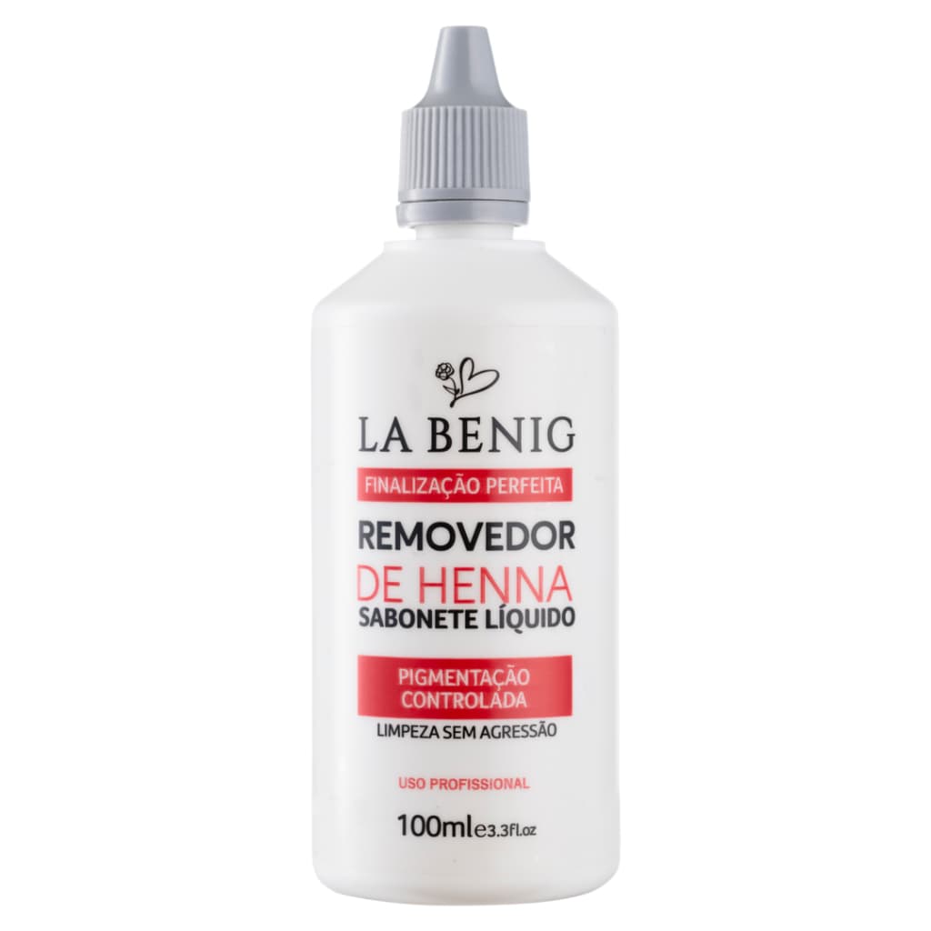 Sabonete Líquido Removedor Henna Sobrancelhas La Benig 100mL Tira Manchas