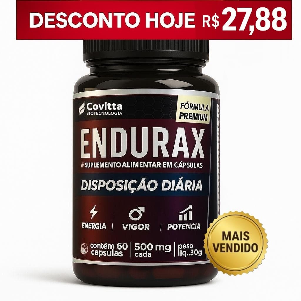 Suplemento Masculino Endurax 60 Cáps 500mg - Energia, Disposição e Vitalidade