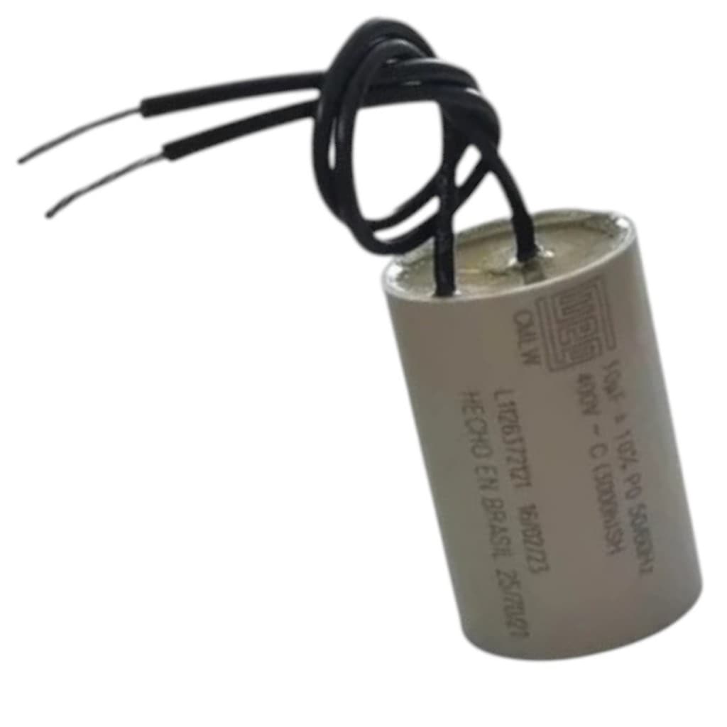 Capacitor permanente 10uf 400v de 2 fios Weg para Tanquinho Newmarq 10 kg 220vots