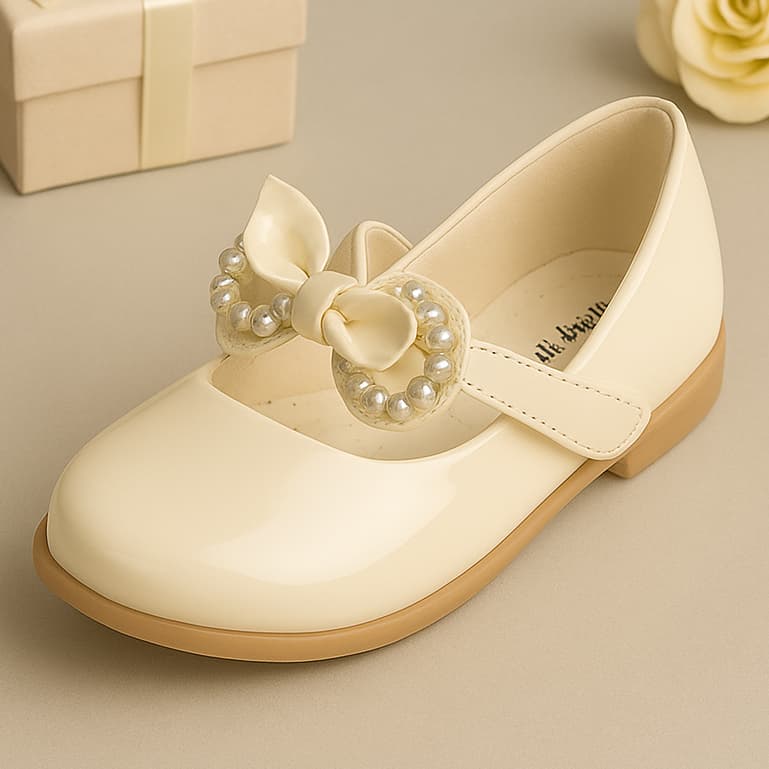 Sapatilha Infantil Menina Confortável Laço Verniz Passeio Casamento Pérola Branco Calçado Promoção