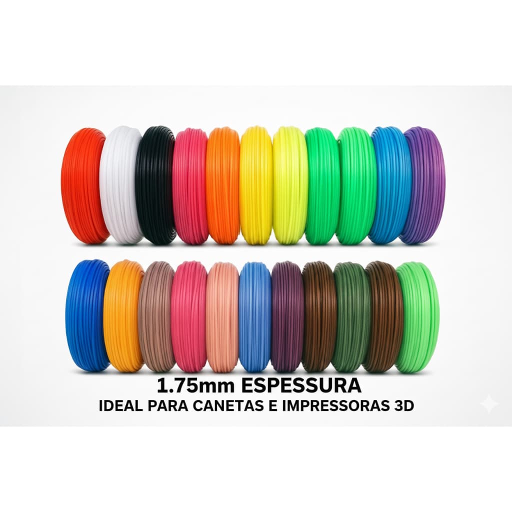 Refil Filamento Pla Kit 10 Cores 100 M Caneta 3d Impressora