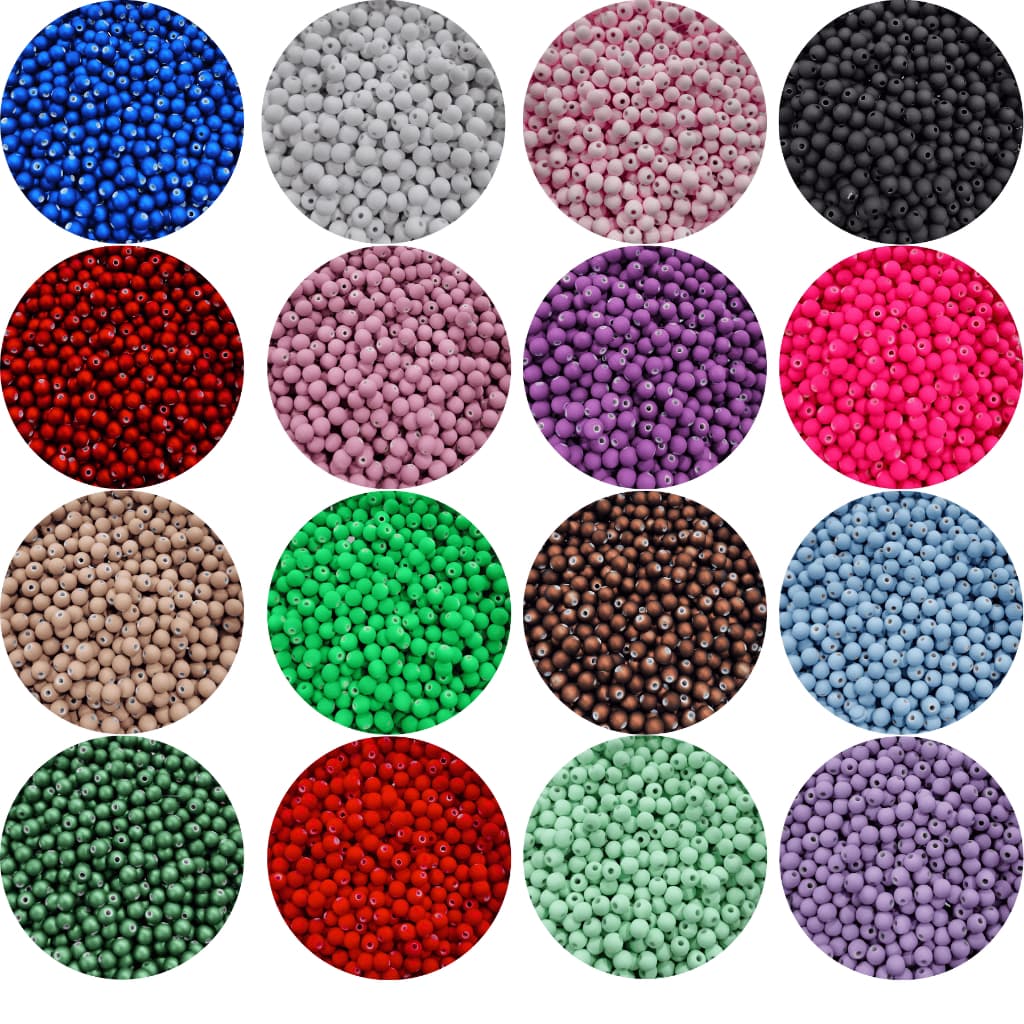 Miçangas Bola Emborrachada 08MM Miçanga Terço Pulseira Phone Strap Borracha