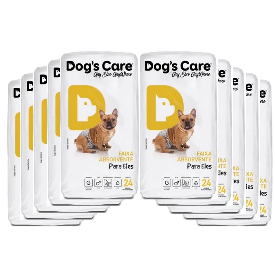 Fraldas Higiênicas Dog's Care - Para Cães Machos G - Pacote Com 24 Unidades - Alta Absorção e Antialérgico