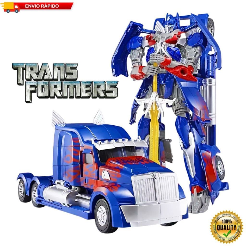 Robô Caminhão Transformers Optimus Prime Bate e Volta Cm Som e Luz + Pilha Inclusa