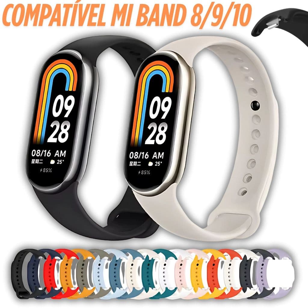 Pulseira Silicone Sport Smartband Mi Band 9 Miband 8 Band 10 Premium Strap Macia
