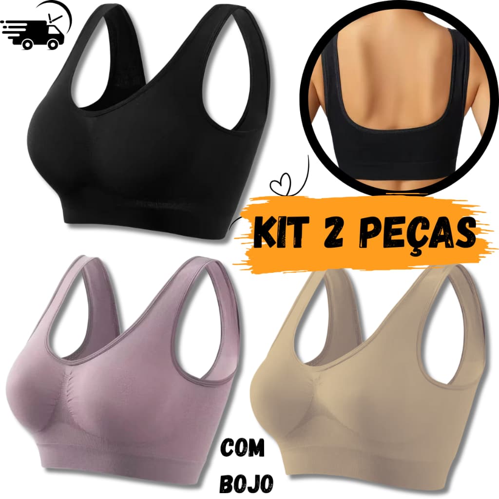 Kit 2 Sutian Sem Costura Com Bojo Sem Tipo Top Tecido Confortável e Macio
