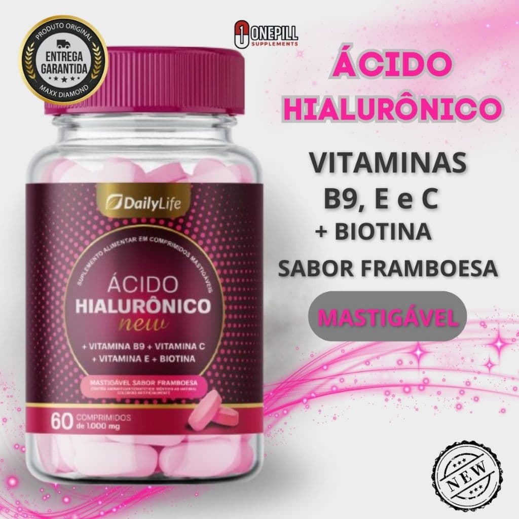 Ácido HIalurônico 60 Comprimidos 100% Original
