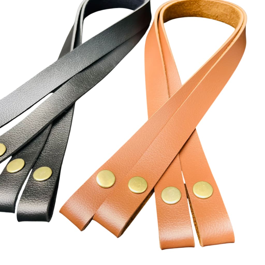 Par de Alça 2cmx60cm com Botão de Pressão em couro